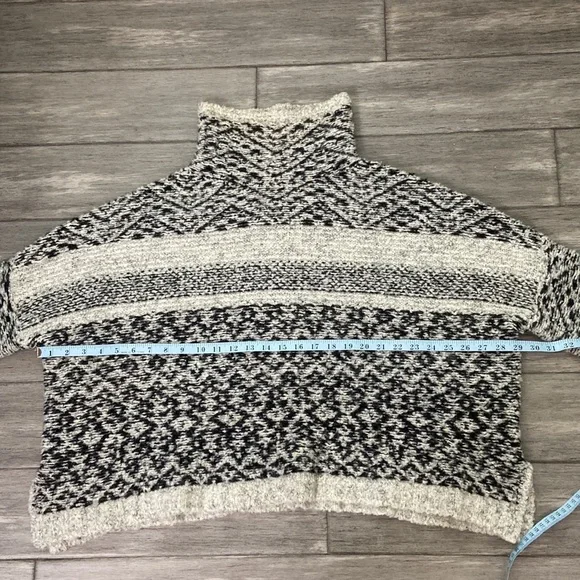 Anthropologie MOTH Solita Fair Isle Poncho Cowl Neck Sweater | Boho Nordic - Picture 9 of 13